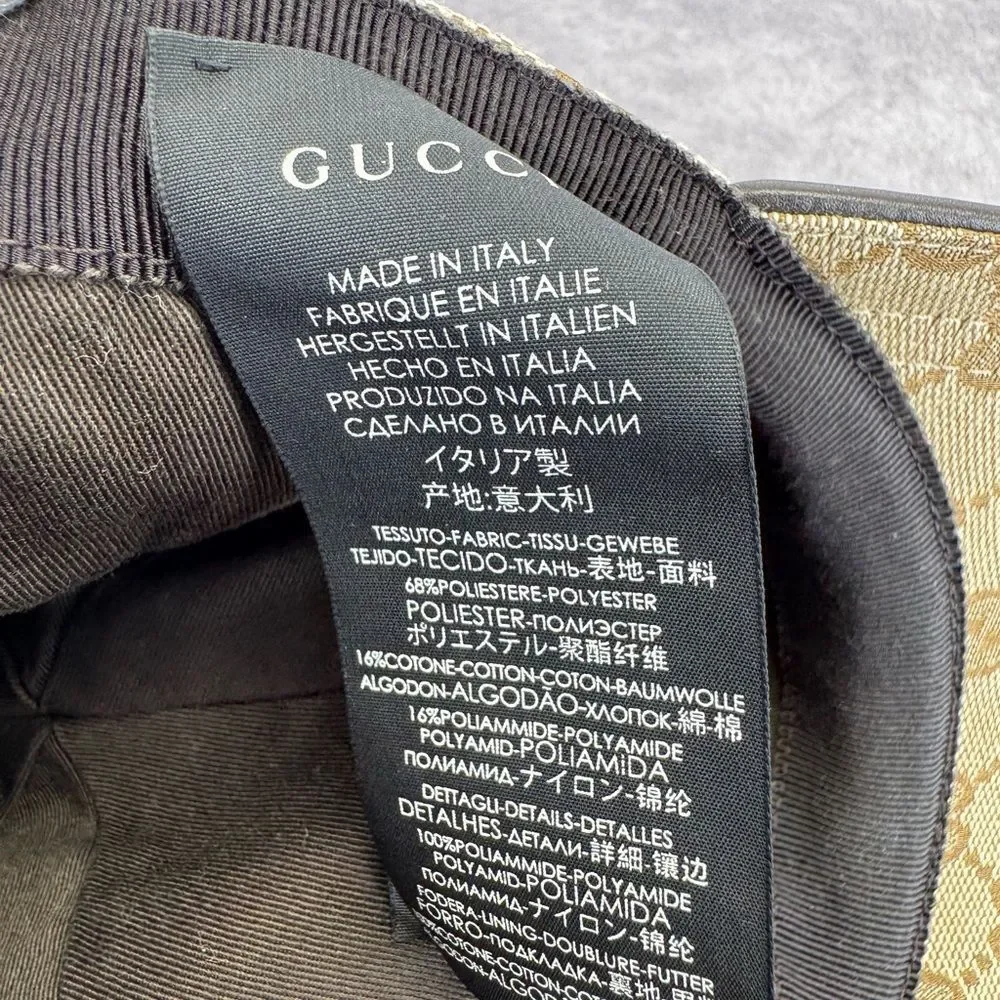Gucci Classic Web GG Khaki Monogram Cap Hat Small - Picture 9 of 12